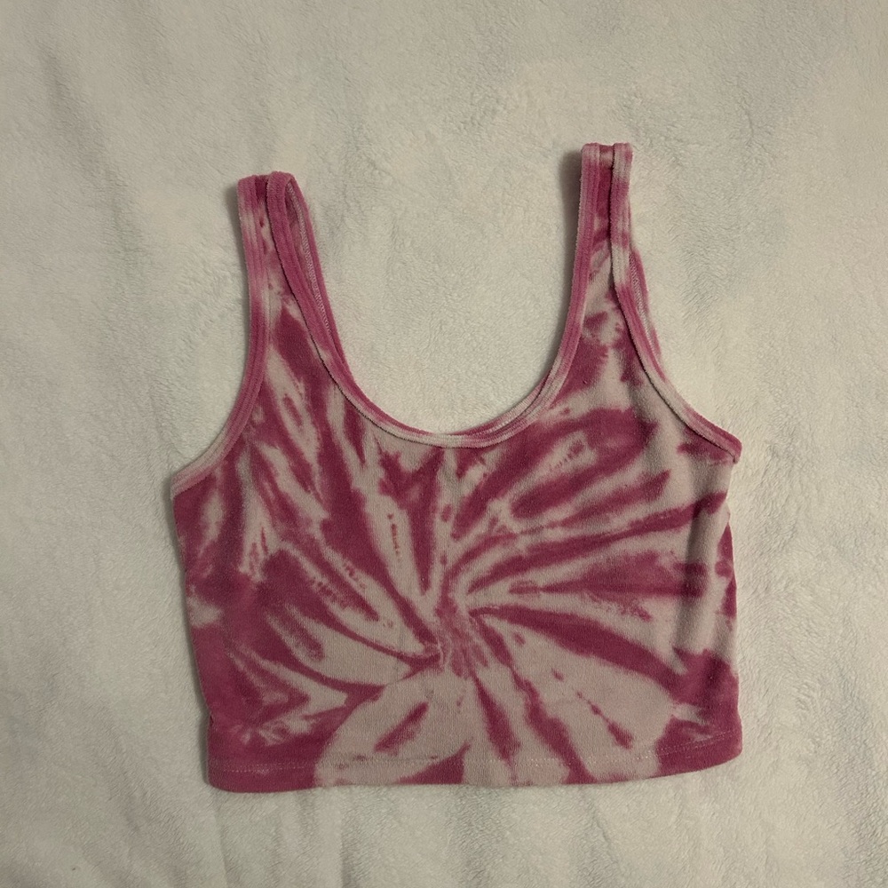 Pacsun Pink Tye Dye Terry Cloth Tank
